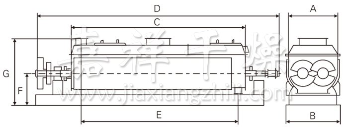 空心桨叶干燥机结构示意图 空心桨叶干燥机结构示意图